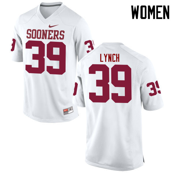 Women Oklahoma Sooners #39 Tylon Lynch College Football Jerseys Game-White